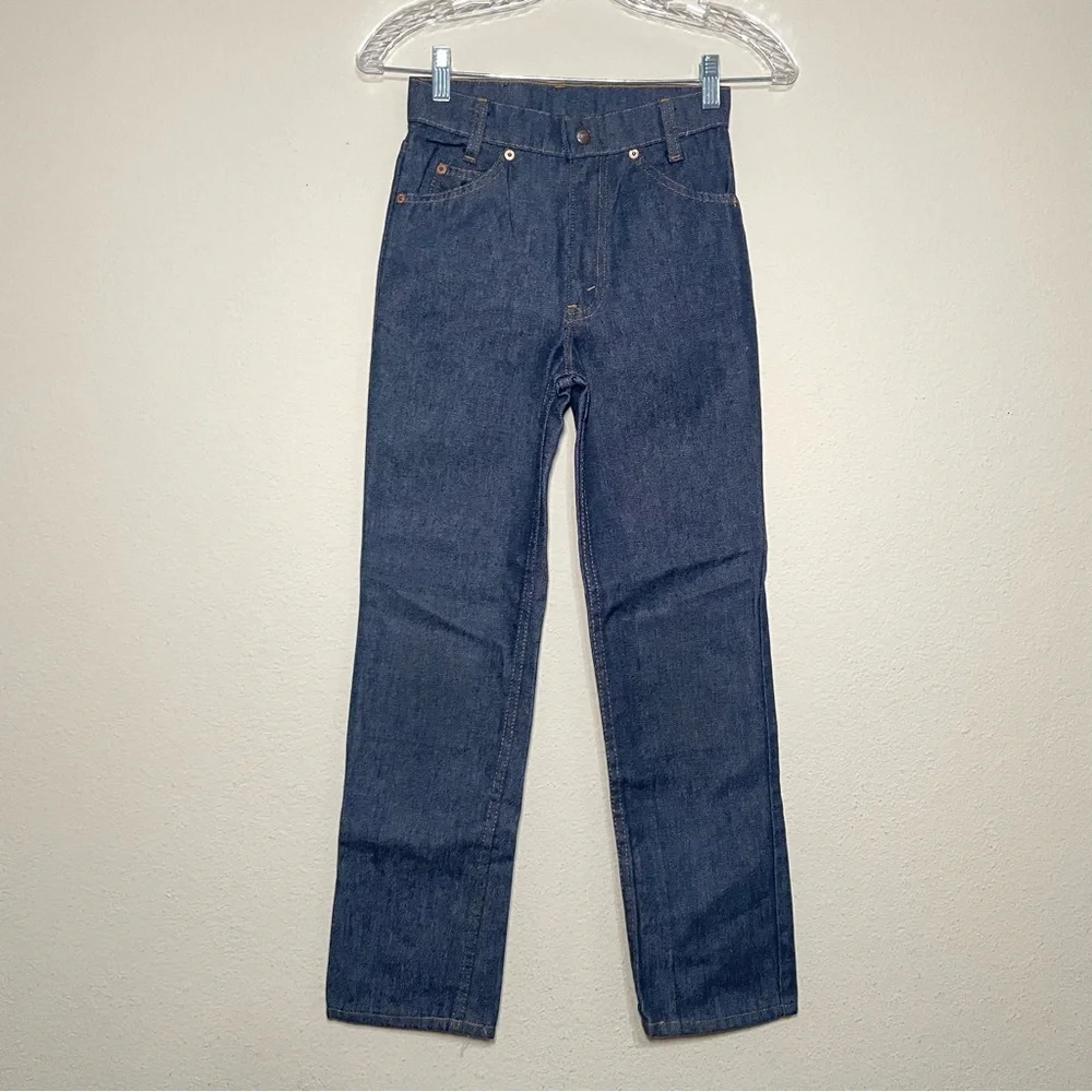Vintage LEVIS‎ ORANGE TAB Jeans Dark Wash Made In USA 1983 Size 14 Slim